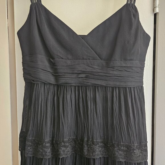 BCBGMaxAzria Black Cocktail Dress 100% Silk Size 10 - Picture 2 of 7